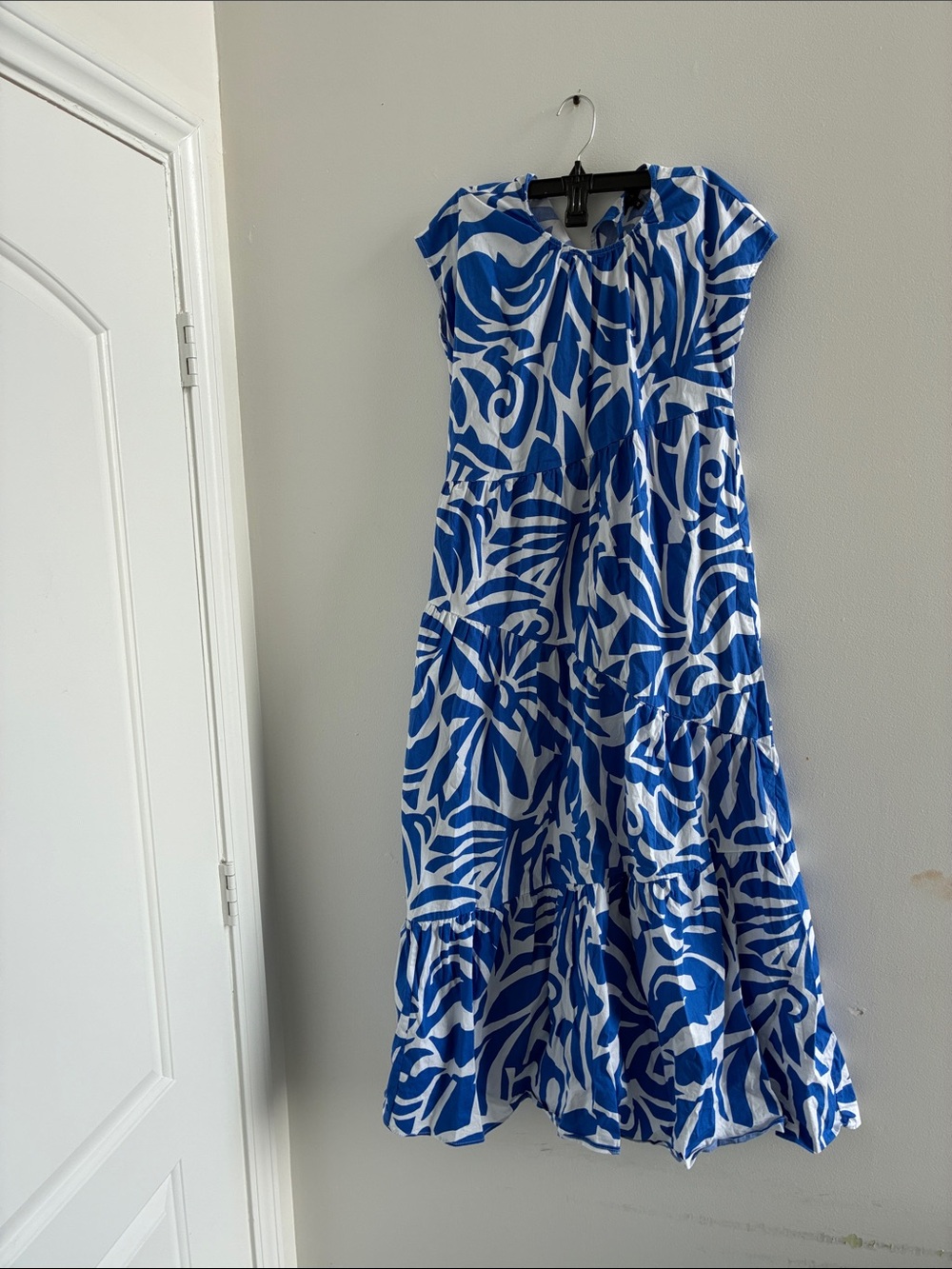 Women’s Blue & White Print Maxi Dress - Brand